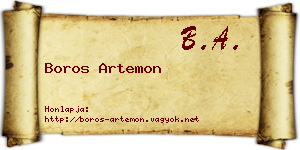 Boros Artemon névjegykártya